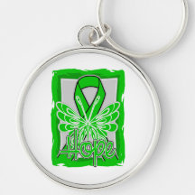 Bile Duct Cancer Hope Butterfly Portrait Keychain