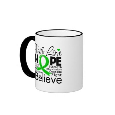 Bile Duct Cancer Typographic Faith Love Hope Coffee Mugs by cancerapparel