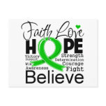 Bile Duct Cancer Typographic Faith Love Hope Postcards