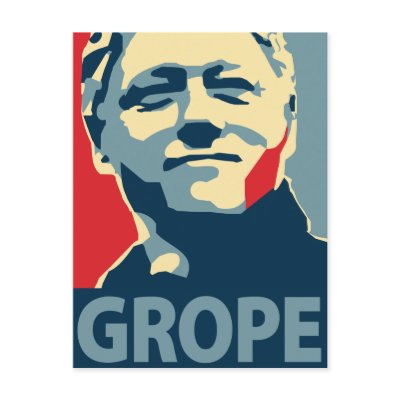 Bill Clinton - Grope: OHP Postcard by obama_poster_hope