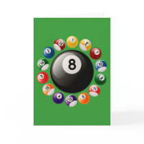 BILLIARDS BALLS GREETING CARD