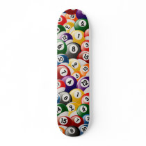 BILLIARDS BALLS COLLAGE SKATEBOARD