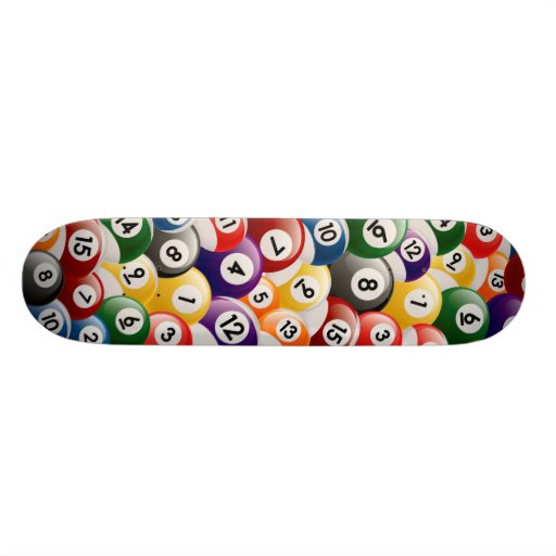 BILLIARDS BALLS COLLAGE SKATEBOARD