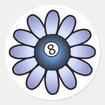 Billiards Girl Round Sticker