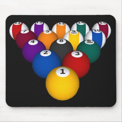 Billiards / Pool Balls - Custom Mousepad by spiritswitchboard