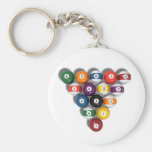 Billiards / Pool Balls with Drop Shadow: Key Chains
