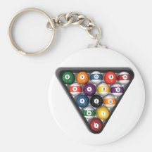 Billiards / Pool Balls with Drop Shadow: Key Chains