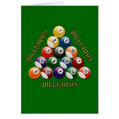 BILLIARDS RACK GREETING CARDS by dgpaulart