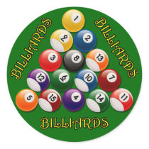 BILLIARDS RACK ROUND STICKER