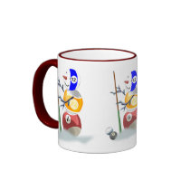 Billiards Snowman Christmas Mug