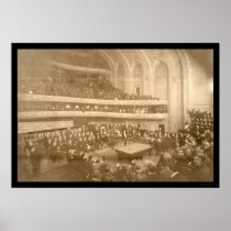 Billiards Tournament Photo 1908 Posters