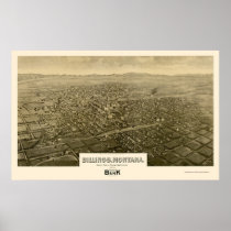 Billings, MT Panoramic Map - 1904 Posters