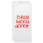 Bills Blood Donor Rack Card
