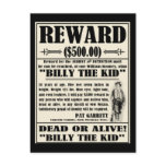 Billy the Kid Wanted Poster postcards