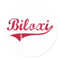 Biloxi Mississippi Classic Design Round Stickers