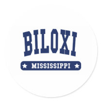 Biloxi Mississippi College Style t shirts Round Stickers