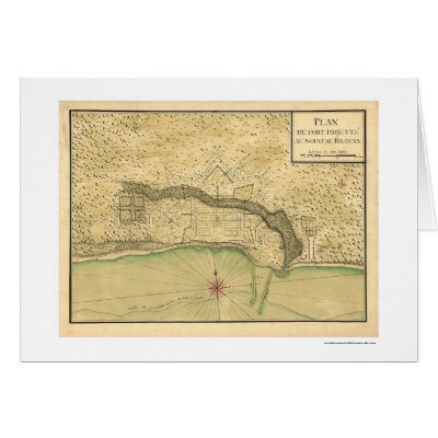 Biloxi Mississippi Fortification Map 1721 Cards by lc_maps