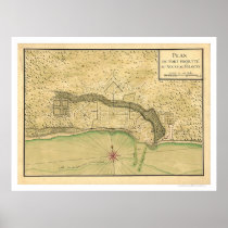 Biloxi Mississippi Fortification Map 1721 Posters