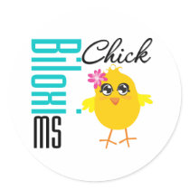Biloxi MS Chick Round Sticker
