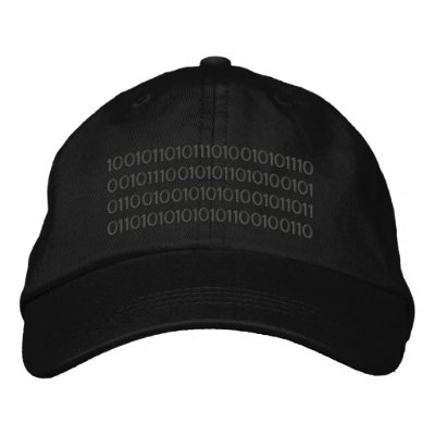 Binary Codes Embroidered Hat by fat_fa_tin