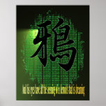 Binary Raven Kanji posters