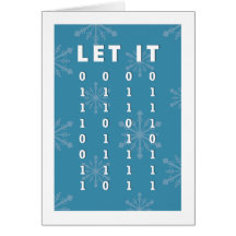 Binary Snow Holiday Greeting Card Folded