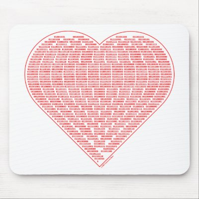 Binary Valentine Mousepad by CartesianBear