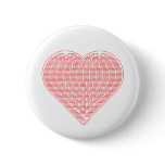 Binary Valentine Round Pin