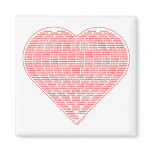 Binary Valentine Square Magnet
