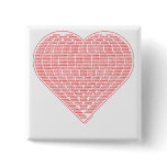 Binary Valentine Square Pin