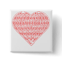 Binary Valentine Square Pin