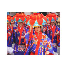 Bingata Kimono Stretched Canvas Print