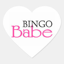 Bingo Babe Heart Stickers