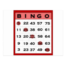 bingo card post cards