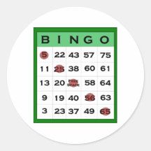 bingo card round sticker