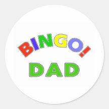 Bingo Dad Round Stickers