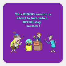Bingo Gone Bad Square Stickers