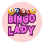 BINGO LADY ROUND STICKERS