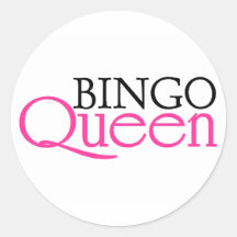 Bingo Queen Round Stickers