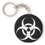 Bio Hazard or Biohazard Sign Symbol Warning Black keychains