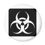 Bio Hazard or Biohazard Sign Symbol Warning Black Magnet
