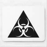 Bio Hazard or Biohazard Sign Symbol Warning Black Mouse Pad