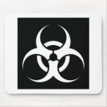 Bio Hazard or Biohazard Sign Symbol Warning Black mousepads