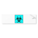 Bio Hazard or Biohazard Sign Symbol Warning Blue Bumper Stickers
