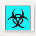 Bio Hazard or Biohazard Sign Symbol Warning Blue mousepads