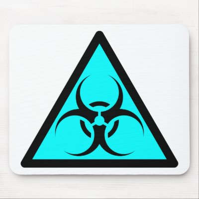Bio Hazard or Biohazard Sign Symbol Warning Blue by inquester