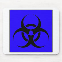 Bio Hazard or Biohazard Sign Symbol Warning Blue Mouse Mat