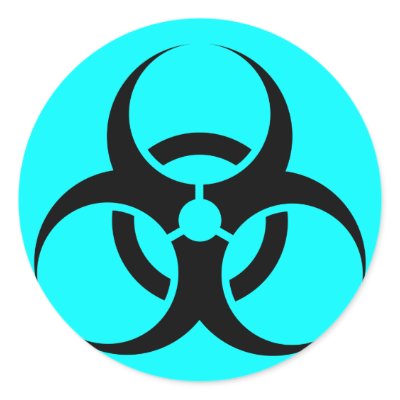 Bio Hazard or Biohazard Sign Symbol Warning Blue by inquester