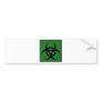 Bio Hazard or Biohazard Sign Symbol Warning Green Bumper Sticker