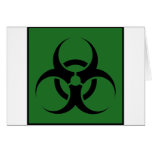 Bio Hazard or Biohazard Sign Symbol Warning Green Greeting Card